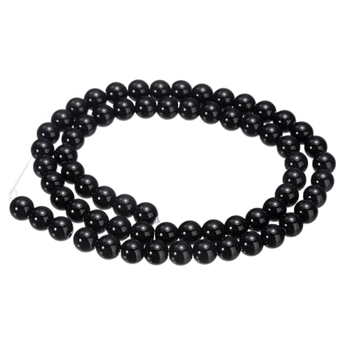 HARFINGTON 65 Stück massive schwarze Katzenaugen-Steinperlen, 6 mm, rund, glatt, Edelstein-Kristall, lose Perlen für Schmuckherstellung, Armbänder, Halsketten, Ohrringe, DIY HARFINGTON 65 Stück massive schwarze Katzenaugen-Steinperlen, 6 mm, rund, glatt, Edelstein-Kristall, lose Perlen für Schmuckherstellung, Armbänder, Halsketten, Ohrringe, DIY von HARFINGTON