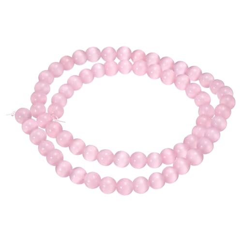 HARFINGTON 65 Stück rosa Katzenaugen-Steinperlen, 6 mm, rund, glatt, Edelstein-Kristall, lose Perlen für Schmuckherstellung, Armbänder, Halsketten, Ohrringe, DIY HARFINGTON 65 Stück rosa Katzenaugen-Steinperlen, 6 mm, rund, glatt, Edelstein-Kristall, lose Perlen für Schmuckherstellung, Armbänder, Halsketten, Ohrringe, DIY von HARFINGTON