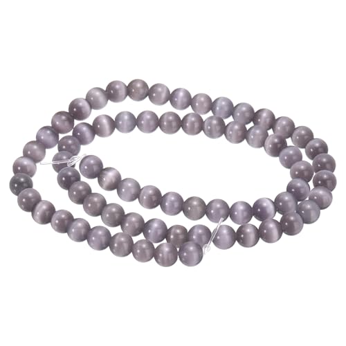 HARFINGTON 65 Stück schwarz-graue Katzenaugen-Steinperlen, 6 mm, rund, glatt, Edelstein-Kristall, lose Perlen für Schmuckherstellung, Armbänder, Halsketten, Ohrringe, DIY HARFINGTON 65 Stück schwarz-graue Katzenaugen-Steinperlen, 6 mm, rund, glatt, Edelstein-Kristall, lose Perlen für Schmuckherstellung, Armbänder, Halsketten, Ohrringe, DIY von HARFINGTON