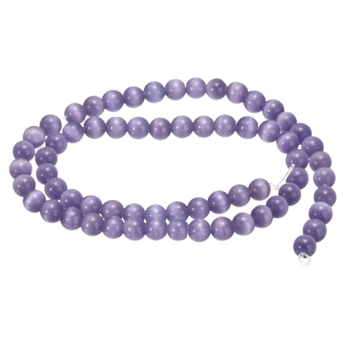 HARFINGTON 65 Stück violette Katzenaugen-Steinperlen, 6 mm, rund, glatt, Edelstein-Kristall, lose Perlen für Schmuckherstellung, Armbänder, Halsketten, Ohrringe, DIY HARFINGTON 65 Stück violette Katzenaugen-Steinperlen, 6 mm, rund, glatt, Edelstein-Kristall, lose Perlen für Schmuckherstellung, Armbänder, Halsketten, Ohrringe, DIY von HARFINGTON