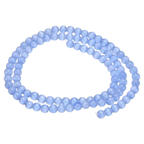 HARFINGTON 98 Stück hellblaue Katzenaugen-Steinperlen, 4 mm, rund, glatt, Edelstein-Kristall, lose Perlen für Schmuckherstellung, Armbänder, Halsketten, Ohrringe, DIY HARFINGTON 98 Stück hellblaue Katzenaugen-Steinperlen, 4 mm, rund, glatt, Edelstein-Kristall, lose Perlen für Schmuckherstellung, Armbänder, Halsketten, Ohrringe, DIY von HARFINGTON