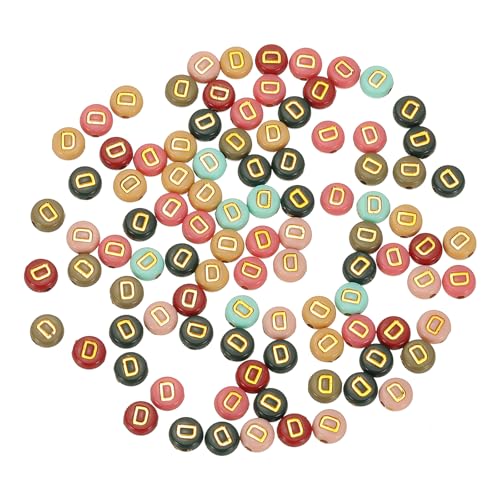 HARFINGTON Acryl-Buchstaben-Perlen, 4 x 7 mm, bunt, rund, mit goldenem Buchstabe D, flache Alphabet-Abstandshalter für Schmuckherstellung, Armbänder, Halsketten, 100 Stück HARFINGTON Acryl-Buchstaben-Perlen, 4 x 7 mm, bunt, rund, mit goldenem Buchstabe D, flache Alphabet-Abstandshalter für Schmuckherstellung, Armbänder, Halsketten, 100 Stück von HARFINGTON