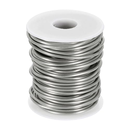 HARFINGTON Aluminium-Basteldraht, 10 Gauge, 2,5 mm, flexibel, biegbar, eloxiertes Metall, Schmuck-Modellierdraht für Schmuckherstellung, Modellierung, Handwerk, DIY, silberfarben von HARFINGTON