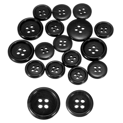 HARFINGTON Anzugknöpfe, 20/15 mm, Ersatzknöpfe, rund, für Jacke, Windjacke, Kleidung, Dekoration, DIY-Zubehör, Schwarz, 16 Stück HARFINGTON Anzugknöpfe, 20/15 mm, Ersatzknöpfe, rund, für Jacke, Windjacke, Kleidung, Dekoration, DIY-Zubehör, Schwarz, 16 Stück von HARFINGTON