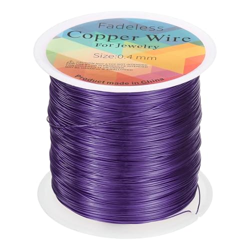 HARFINGTON Artistic Wire Kupferdraht, 100 m Länge, 26 Gauge, Kupferdraht, anlaufgeschützt, Perlenstickerei für Schmuckherstellung, Zubehör, Basteln, Violett HARFINGTON Artistic Wire Kupferdraht, 100 m Länge, 26 Gauge, Kupferdraht, anlaufgeschützt, Perlenstickerei für Schmuckherstellung, Zubehör, Basteln, Violett von HARFINGTON