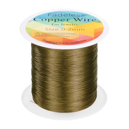 HARFINGTON Artistic Wire Kupferdraht, 100 m Länge, 32 Gauge, Kupferdraht, anlaufgeschützt, Perlenstickerei für Schmuckherstellung, Zubehör, Basteln, Antikblau HARFINGTON Artistic Wire Kupferdraht, 100 m Länge, 32 Gauge, Kupferdraht, anlaufgeschützt, Perlenstickerei für Schmuckherstellung, Zubehör, Basteln, Antikblau von HARFINGTON