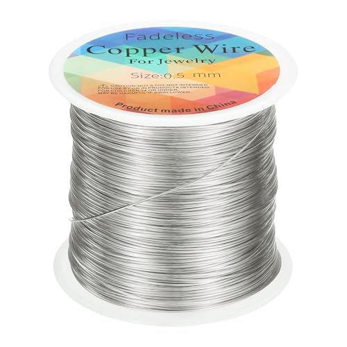 HARFINGTON Artistic Wire Kupferdraht, 61,9 m Länge, 24 Gauge, für Schmuckherstellung, Bastelbedarf, anlaufgeschützt, helles Silber HARFINGTON Artistic Wire Kupferdraht, 61,9 m Länge, 24 Gauge, für Schmuckherstellung, Bastelbedarf, anlaufgeschützt, helles Silber von HARFINGTON