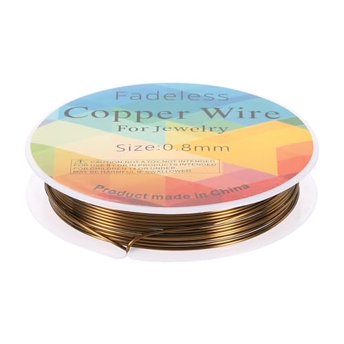 HARFINGTON Artistic Wire Schmuckdraht, 2,4 m Länge, 20 Gauge, Messing, Basteldraht, anlaufgeschützt, Perlenschnur für Schmuckherstellung, Zubehör, Basteln, Antikblau von HARFINGTON