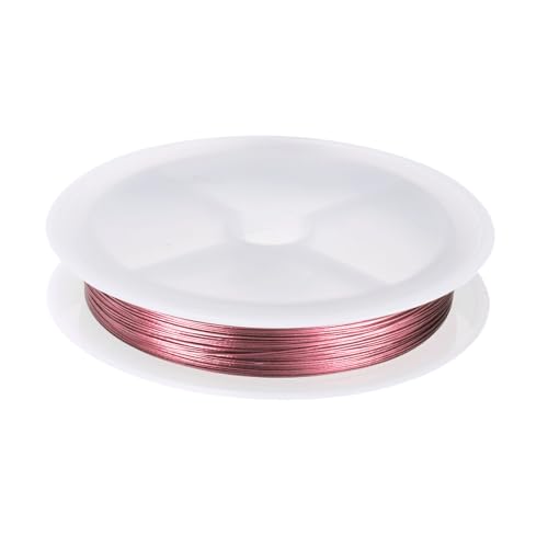 HARFINGTON Artistic Wire Schmuckdraht, 25 m Länge, 28 Gauge, Edelstahl, zum Basteln, Schmuck, anlaufgeschützt, Perlendraht für Schmuckherstellung, Zubehör, Basteln, Rosa von HARFINGTON