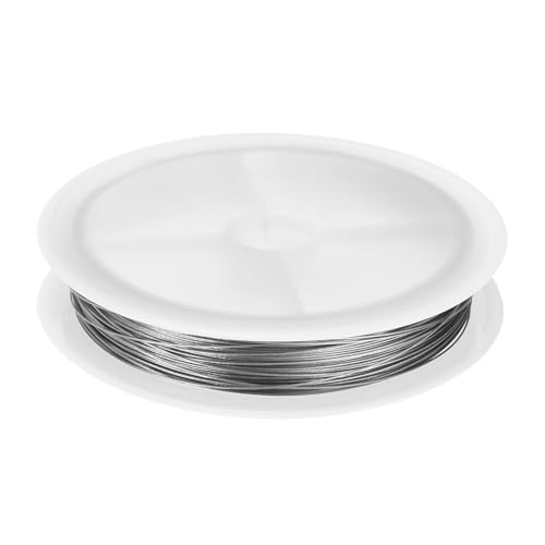 HARFINGTON Artistic Wire Schmuckdraht, 25 m Länge, 28 Gauge, Edelstahl, zum Basteln, Schmuck, anlaufgeschützt, Perlendraht für Schmuckherstellung, Zubehör, Basteln, Silber von HARFINGTON