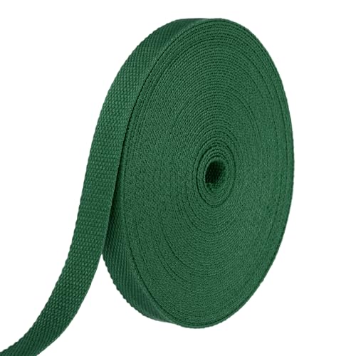 HARFINGTON Baumwoll-Gurtband, 2,3 cm, 15,3 m, Polyester-Baumwollgewebe, Köperband, Band für Kunst und Handwerk, Gurtband, Tragetasche, Griffe, Stoffgürtel, Outdoor-Zubehör, Dunkelgrün HARFINGTON Baumwoll-Gurtband, 2,3 cm, 15,3 m, Polyester-Baumwollgewebe, Köperband, Band für Kunst und Handwerk, Gurtband, Tragetasche, Griffe, Stoffgürtel, Outdoor-Zubehör, Dunkelgrün von HARFINGTON