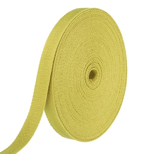 HARFINGTON Baumwoll-Gurtband, 2,3 cm, 15,3 m, Polyester-Baumwollgewebe, Köperband, Band für Kunst und Handwerk, Gurtband, Tragetasche, Griffe, Stoffgürtel, Outdoor-Zubehör, Gelb HARFINGTON Baumwoll-Gurtband, 2,3 cm, 15,3 m, Polyester-Baumwollgewebe, Köperband, Band für Kunst und Handwerk, Gurtband, Tragetasche, Griffe, Stoffgürtel, Outdoor-Zubehör, Gelb von HARFINGTON