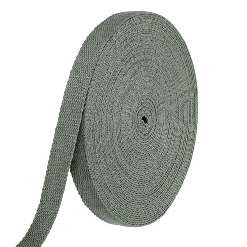 HARFINGTON Baumwoll-Gurtband, 2,3 cm, 15,3 m, Polyester-Baumwollgewebe, Köperband, Band für Kunst und Handwerk, Gurtband, Tragetasche, Griffe, Stoffgürtel, Outdoor-Zubehör, Grau HARFINGTON Baumwoll-Gurtband, 2,3 cm, 15,3 m, Polyester-Baumwollgewebe, Köperband, Band für Kunst und Handwerk, Gurtband, Tragetasche, Griffe, Stoffgürtel, Outdoor-Zubehör, Grau von HARFINGTON