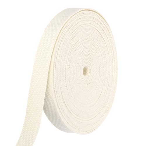 HARFINGTON Baumwoll-Gurtband, 2,3 cm, 9,1 m, Polyester-Baumwollgewebe, Köperband, Band für Kunst und Handwerk, Gurtband, Tragetasche, Griffe, Stoffgürtel, Outdoor-Zubehör, Beige HARFINGTON Baumwoll-Gurtband, 2,3 cm, 9,1 m, Polyester-Baumwollgewebe, Köperband, Band für Kunst und Handwerk, Gurtband, Tragetasche, Griffe, Stoffgürtel, Outdoor-Zubehör, Beige von HARFINGTON