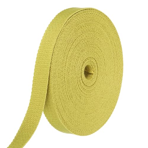 HARFINGTON Baumwoll-Gurtband, 2,3 cm, 9,1 m, Polyester-Baumwollgewebe, Köperband, Band für Kunst und Handwerk, Gurtband, Tragetasche, Griffe, Stoffgürtel, Outdoor-Zubehör, Gelb HARFINGTON Baumwoll-Gurtband, 2,3 cm, 9,1 m, Polyester-Baumwollgewebe, Köperband, Band für Kunst und Handwerk, Gurtband, Tragetasche, Griffe, Stoffgürtel, Outdoor-Zubehör, Gelb von HARFINGTON
