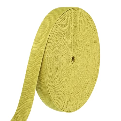 HARFINGTON Baumwoll-Gurtband, 2,5 cm, 15,3 m, Polyester-Baumwollgewebe, Köperband, Band für Kunst und Handwerk, Gurtband, Tragetasche, Griffe, Stoffgürtel, Outdoor-Zubehör, Gelb HARFINGTON Baumwoll-Gurtband, 2,5 cm, 15,3 m, Polyester-Baumwollgewebe, Köperband, Band für Kunst und Handwerk, Gurtband, Tragetasche, Griffe, Stoffgürtel, Outdoor-Zubehör, Gelb von HARFINGTON