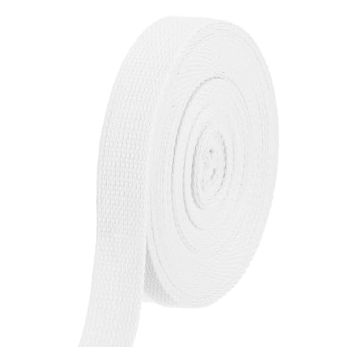 HARFINGTON Baumwoll-Gurtband, 2,5 cm, 9,1 m, Polyester-Baumwollgewebe, Köperband, Band für Kunst und Handwerk, Gurtband, Tragetasche, Griffe, Stoffgürtel, Outdoor-Zubehör, Weiß HARFINGTON Baumwoll-Gurtband, 2,5 cm, 9,1 m, Polyester-Baumwollgewebe, Köperband, Band für Kunst und Handwerk, Gurtband, Tragetasche, Griffe, Stoffgürtel, Outdoor-Zubehör, Weiß von HARFINGTON