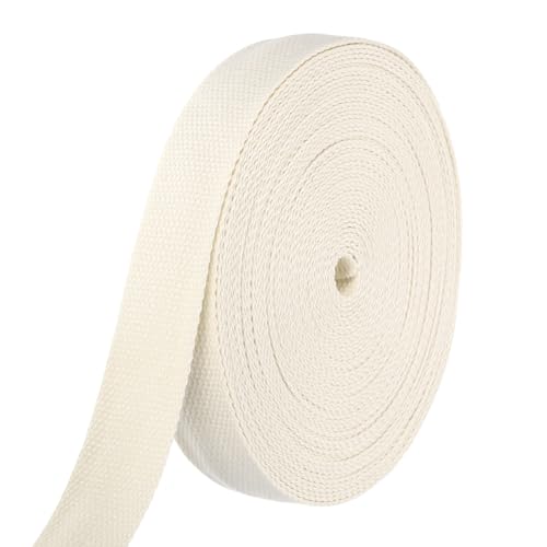 HARFINGTON Baumwoll-Gurtband, 3,3 cm, 15,3 m, Polyester-Baumwollgewebe, Köperband, Band für Kunst und Handwerk, Gurtband, Tragetasche, Griffe, Stoffgürtel, Outdoor-Zubehör, Beige HARFINGTON Baumwoll-Gurtband, 3,3 cm, 15,3 m, Polyester-Baumwollgewebe, Köperband, Band für Kunst und Handwerk, Gurtband, Tragetasche, Griffe, Stoffgürtel, Outdoor-Zubehör, Beige von HARFINGTON