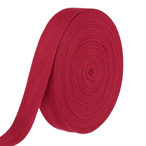 HARFINGTON Baumwoll-Gurtband, 3,3 cm, 15,3 m, Polyester-Baumwollgewebe, Köperband, Band für Kunst und Handwerk, Gurtband, Tragetasche, Griffe, Stoffgürtel, Outdoor-Zubehör, Dunkelrot HARFINGTON Baumwoll-Gurtband, 3,3 cm, 15,3 m, Polyester-Baumwollgewebe, Köperband, Band für Kunst und Handwerk, Gurtband, Tragetasche, Griffe, Stoffgürtel, Outdoor-Zubehör, Dunkelrot von HARFINGTON