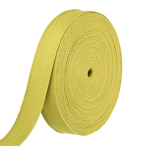 HARFINGTON Baumwoll-Gurtband, 3,3 cm, 15,3 m, Polyester-Baumwollgewebe, Köperband, Band für Kunst und Handwerk, Gurtband, Tragetasche, Griffe, Stoffgürtel, Outdoor-Zubehör, Gelb HARFINGTON Baumwoll-Gurtband, 3,3 cm, 15,3 m, Polyester-Baumwollgewebe, Köperband, Band für Kunst und Handwerk, Gurtband, Tragetasche, Griffe, Stoffgürtel, Outdoor-Zubehör, Gelb von HARFINGTON