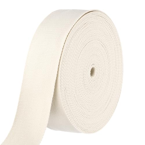 HARFINGTON Baumwoll-Gurtband, 5,1 cm, 15,3 m, Polyester-Baumwollgewebe, Köperband, Band für Kunst und Handwerk, Gurtband, Tragetasche, Griffe, Stoffgürtel, Outdoor-Zubehör, Beige HARFINGTON Baumwoll-Gurtband, 5,1 cm, 15,3 m, Polyester-Baumwollgewebe, Köperband, Band für Kunst und Handwerk, Gurtband, Tragetasche, Griffe, Stoffgürtel, Outdoor-Zubehör, Beige von HARFINGTON