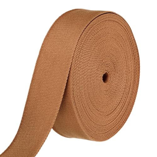 HARFINGTON Baumwoll-Gurtband, 5,1 cm, 15,3 m, Polyester-Baumwollgewebe, Köperband, Band für Kunst und Handwerk, Gurtband, Tragetasche, Griffe, Stoffgürtel, Outdoor-Zubehör, Braun HARFINGTON Baumwoll-Gurtband, 5,1 cm, 15,3 m, Polyester-Baumwollgewebe, Köperband, Band für Kunst und Handwerk, Gurtband, Tragetasche, Griffe, Stoffgürtel, Outdoor-Zubehör, Braun von HARFINGTON