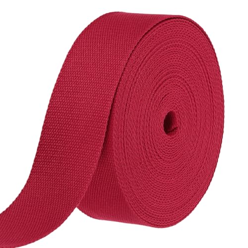 HARFINGTON Baumwoll-Gurtband, 5,1 cm, 15,3 m, Polyester-Baumwollgewebe, Köperband, Band für Kunst und Handwerk, Gurtband, Tragetasche, Griffe, Stoffgürtel, Outdoor-Zubehör, Dunkelrot HARFINGTON Baumwoll-Gurtband, 5,1 cm, 15,3 m, Polyester-Baumwollgewebe, Köperband, Band für Kunst und Handwerk, Gurtband, Tragetasche, Griffe, Stoffgürtel, Outdoor-Zubehör, Dunkelrot von HARFINGTON