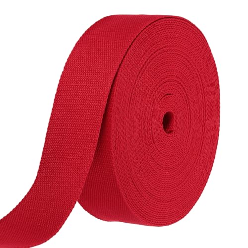 HARFINGTON Baumwoll-Gurtband, 5,1 cm, 15,3 m, Polyester-Baumwollgewebe, Köperband, Band für Kunst und Handwerk, Gurtband, Tragetasche, Griffe, Stoffgürtel, Outdoor-Zubehör, Rot HARFINGTON Baumwoll-Gurtband, 5,1 cm, 15,3 m, Polyester-Baumwollgewebe, Köperband, Band für Kunst und Handwerk, Gurtband, Tragetasche, Griffe, Stoffgürtel, Outdoor-Zubehör, Rot von HARFINGTON