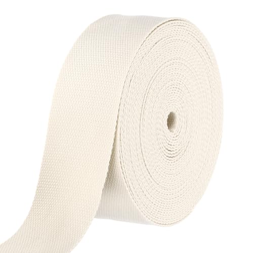 HARFINGTON Baumwoll-Gurtband, 5,1 cm, 9,1 m, Polyester-Baumwollgewebe, Köperband, Band für Kunst und Handwerk, Gurtband, Tragetasche, Griffe, Stoffgürtel, Outdoor-Zubehör, Beige HARFINGTON Baumwoll-Gurtband, 5,1 cm, 9,1 m, Polyester-Baumwollgewebe, Köperband, Band für Kunst und Handwerk, Gurtband, Tragetasche, Griffe, Stoffgürtel, Outdoor-Zubehör, Beige von HARFINGTON