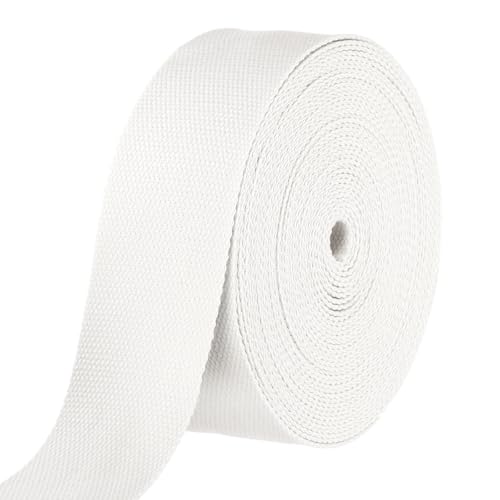 HARFINGTON Baumwoll-Gurtband, 5,1 cm, 9,1 m, Polyester-Baumwollgewebe, Köperband, Band für Kunst und Handwerk, Gurtband, Tragetasche, Griffe, Stoffgürtel, Outdoor-Zubehör, Weiß HARFINGTON Baumwoll-Gurtband, 5,1 cm, 9,1 m, Polyester-Baumwollgewebe, Köperband, Band für Kunst und Handwerk, Gurtband, Tragetasche, Griffe, Stoffgürtel, Outdoor-Zubehör, Weiß von HARFINGTON