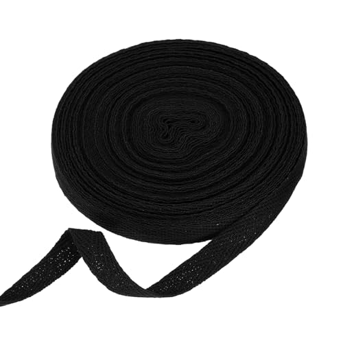 HARFINGTON Baumwoll-Twillband, 0,9 cm, 9,5 m, Fischgräten-Gurtband, Rolle, Schrägband für Heimwerker, Handwerk, Nähen, Geschenkverpackung, Schwarz HARFINGTON Baumwoll-Twillband, 0,9 cm, 9,5 m, Fischgräten-Gurtband, Rolle, Schrägband für Heimwerker, Handwerk, Nähen, Geschenkverpackung, Schwarz von HARFINGTON