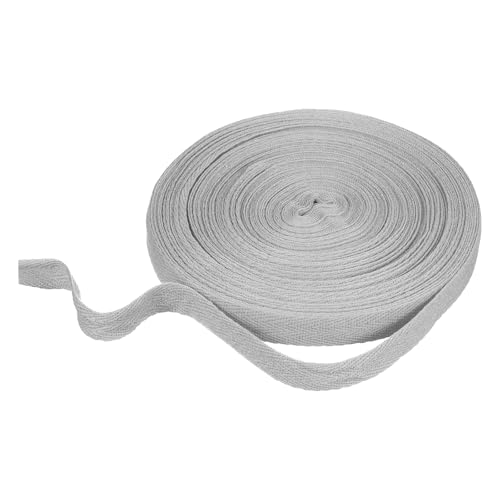 HARFINGTON Baumwoll-Twillband, 1,6 cm, 22 m, Fischgräten-Gurtband, Rolle, Schrägband, für Heimwerker, Handwerk, Nähen, Geschenkverpackung, Hellgrau HARFINGTON Baumwoll-Twillband, 1,6 cm, 22 m, Fischgräten-Gurtband, Rolle, Schrägband, für Heimwerker, Handwerk, Nähen, Geschenkverpackung, Hellgrau von HARFINGTON