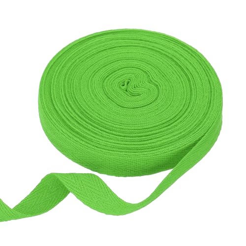 HARFINGTON Baumwoll-Twillband, 1,6 cm, 9,1 m, Fischgräten-Gurtband, Rolle, Schrägband, für Bastelarbeiten, Nähen, Geschenkverpackungen, Hellgrün von HARFINGTON