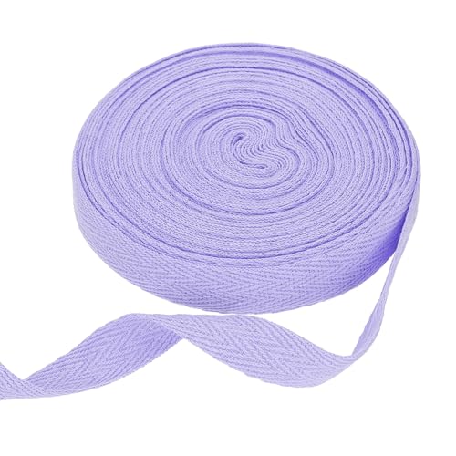 HARFINGTON Baumwoll-Twillband, 1,6 cm, 9,7 m, Fischgräten-Gurtband, Rolle, Schrägband, für Heimwerker, Basteln, Nähen, Geschenkverpackung, Hellviolett HARFINGTON Baumwoll-Twillband, 1,6 cm, 9,7 m, Fischgräten-Gurtband, Rolle, Schrägband, für Heimwerker, Basteln, Nähen, Geschenkverpackung, Hellviolett von HARFINGTON