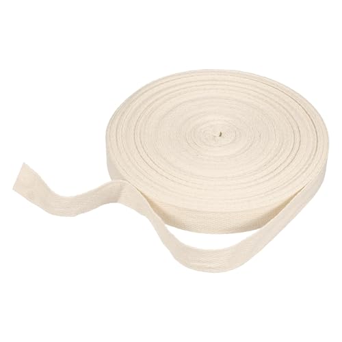HARFINGTON Baumwoll-Twillband, 1,9 cm, 23 Meter, Fischgräten-Gurtband, Rolle, Schrägband, für Bastelarbeiten, Nähen, Geschenkverpackungen, Beige HARFINGTON Baumwoll-Twillband, 1,9 cm, 23 Meter, Fischgräten-Gurtband, Rolle, Schrägband, für Bastelarbeiten, Nähen, Geschenkverpackungen, Beige von HARFINGTON