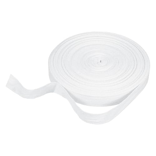 HARFINGTON Baumwoll-Twillband, 1,9 cm, 23 Meter, Fischgräten-Gurtband, Rolle, Schrägband, für Bastelarbeiten, Nähen, Geschenkverpackungen, Weiß HARFINGTON Baumwoll-Twillband, 1,9 cm, 23 Meter, Fischgräten-Gurtband, Rolle, Schrägband, für Bastelarbeiten, Nähen, Geschenkverpackungen, Weiß von HARFINGTON