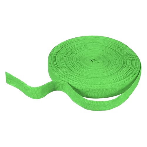 HARFINGTON Baumwoll-Twillband, 2,5 cm, 22 m, Fischgräten-Gurtband, Rolle, Schrägband für Bastelarbeiten, Nähen, Geschenkverpackungen, Hellgrün von HARFINGTON