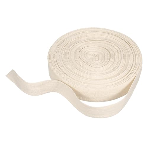 HARFINGTON Baumwoll-Twillband, 2,5 cm, 22 m, Fischgräten-Gurtband, Rolle, Schrägband für Heimwerker, Handwerk, Nähen, Geschenkverpackung, Beige HARFINGTON Baumwoll-Twillband, 2,5 cm, 22 m, Fischgräten-Gurtband, Rolle, Schrägband für Heimwerker, Handwerk, Nähen, Geschenkverpackung, Beige von HARFINGTON