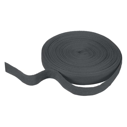 HARFINGTON Baumwoll-Twillband, 2,5 cm, 22 m, Fischgräten-Gurtband, Rolle, Schrägband für Heimwerker, Handwerk, Nähen, Geschenkverpackung, Dunkelgrau HARFINGTON Baumwoll-Twillband, 2,5 cm, 22 m, Fischgräten-Gurtband, Rolle, Schrägband für Heimwerker, Handwerk, Nähen, Geschenkverpackung, Dunkelgrau von HARFINGTON