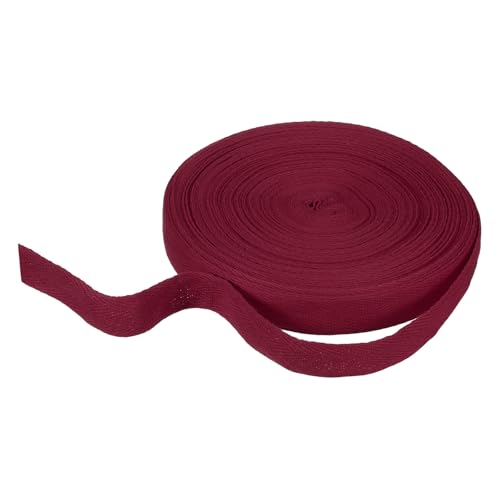 HARFINGTON Baumwoll-Twillband, 2,5 cm, 22 m, Fischgräten-Gurtband, Rolle, Schrägband für Heimwerker, Handwerk, Nähen, Geschenkverpackung, Dunkelrot HARFINGTON Baumwoll-Twillband, 2,5 cm, 22 m, Fischgräten-Gurtband, Rolle, Schrägband für Heimwerker, Handwerk, Nähen, Geschenkverpackung, Dunkelrot von HARFINGTON