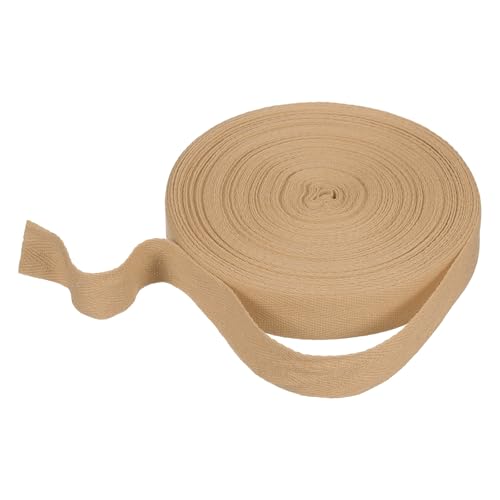 HARFINGTON Baumwoll-Twillband, 2,5 cm, 22 m, Fischgräten-Gurtband, Rolle, Schrägband für Heimwerker, Handwerk, Nähen, Geschenkverpackung, Hellbraun HARFINGTON Baumwoll-Twillband, 2,5 cm, 22 m, Fischgräten-Gurtband, Rolle, Schrägband für Heimwerker, Handwerk, Nähen, Geschenkverpackung, Hellbraun von HARFINGTON