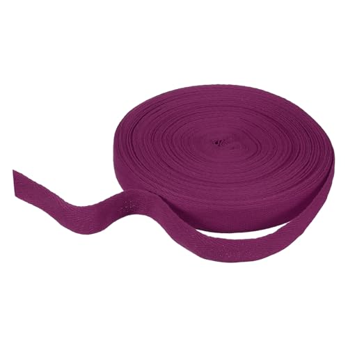 HARFINGTON Baumwoll-Twillband, 2,5 cm, 22 m, Fischgräten-Gurtband, Rolle, Schrägband für Heimwerker, Handwerk, Nähen, Geschenkverpackung, Magenta HARFINGTON Baumwoll-Twillband, 2,5 cm, 22 m, Fischgräten-Gurtband, Rolle, Schrägband für Heimwerker, Handwerk, Nähen, Geschenkverpackung, Magenta von HARFINGTON