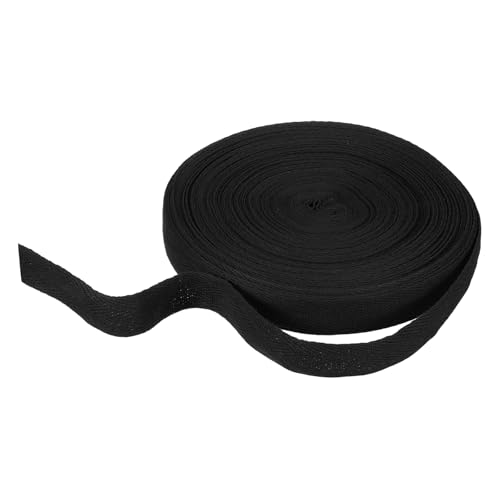 HARFINGTON Baumwoll-Twillband, 2,5 cm, 22 m, Fischgräten-Gurtband, Rolle, Schrägband für Heimwerker, Handwerk, Nähen, Geschenkverpackung, Schwarz HARFINGTON Baumwoll-Twillband, 2,5 cm, 22 m, Fischgräten-Gurtband, Rolle, Schrägband für Heimwerker, Handwerk, Nähen, Geschenkverpackung, Schwarz von HARFINGTON