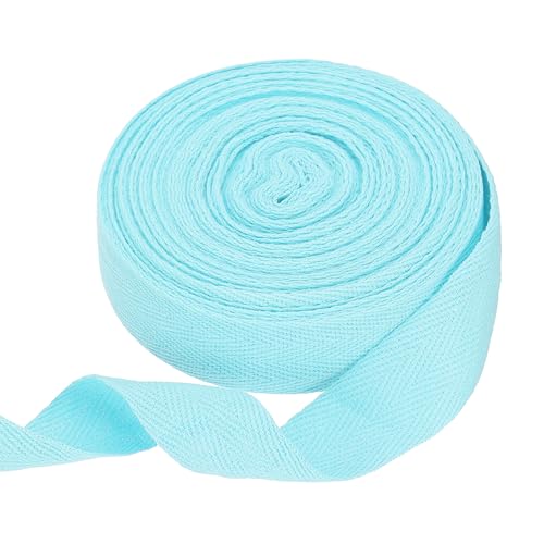 HARFINGTON Baumwoll-Twillband, 2,5 cm, 9,5 m, Fischgräten-Gurtband, Rolle, Schrägband, für Heimwerker, Handwerk, Nähen, Geschenkverpackung, Hellblau HARFINGTON Baumwoll-Twillband, 2,5 cm, 9,5 m, Fischgräten-Gurtband, Rolle, Schrägband, für Heimwerker, Handwerk, Nähen, Geschenkverpackung, Hellblau von HARFINGTON