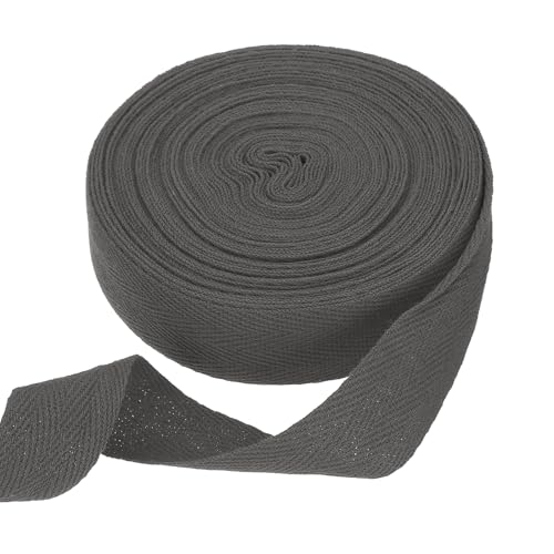 HARFINGTON Baumwoll-Twillband, 2,5 cm, 9,5 m, Fischgräten-Gurtband, Rolle, Schrägband für Bastelarbeiten, Nähen, Geschenkverpackungen, Dunkelgrau HARFINGTON Baumwoll-Twillband, 2,5 cm, 9,5 m, Fischgräten-Gurtband, Rolle, Schrägband für Bastelarbeiten, Nähen, Geschenkverpackungen, Dunkelgrau von HARFINGTON