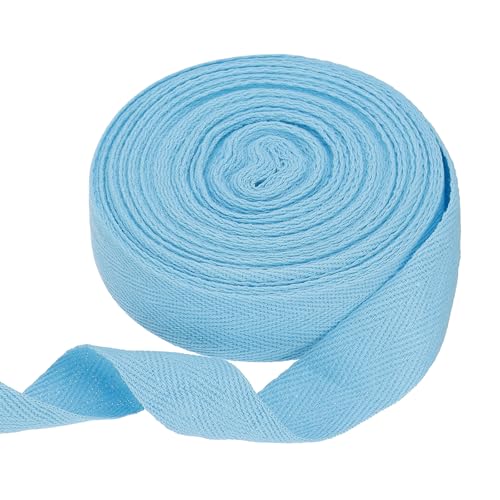 HARFINGTON Baumwoll-Twillband, 2,5 cm, 9,5 m, Fischgräten-Gurtband, Rolle, Schrägband für Heimwerker, Handwerk, Nähen, Geschenkverpackung, Seeblau HARFINGTON Baumwoll-Twillband, 2,5 cm, 9,5 m, Fischgräten-Gurtband, Rolle, Schrägband für Heimwerker, Handwerk, Nähen, Geschenkverpackung, Seeblau von HARFINGTON