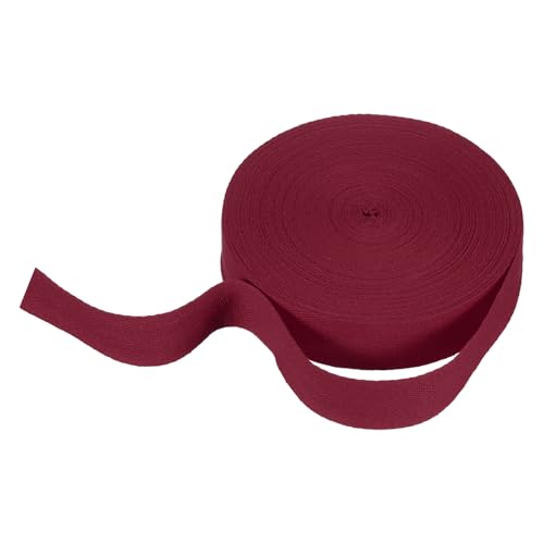 HARFINGTON Baumwoll-Twillband, 3,8 cm, 22 m, Fischgräten-Gurtband, Rolle, Schrägband für Bastelarbeiten, Nähen, Geschenkverpackungen, Dunkelrot HARFINGTON Baumwoll-Twillband, 3,8 cm, 22 m, Fischgräten-Gurtband, Rolle, Schrägband für Bastelarbeiten, Nähen, Geschenkverpackungen, Dunkelrot von HARFINGTON
