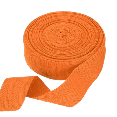 HARFINGTON Baumwoll-Twillband, 4,5 cm, 9,1 m, Fischgräten-Gurtband, Rolle, Schrägband, für Bastelarbeiten, Nähen, Geschenkverpackungen, Orange HARFINGTON Baumwoll-Twillband, 4,5 cm, 9,1 m, Fischgräten-Gurtband, Rolle, Schrägband, für Bastelarbeiten, Nähen, Geschenkverpackungen, Orange von HARFINGTON