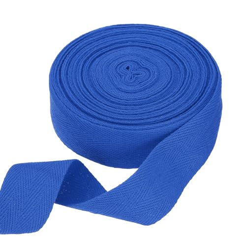 HARFINGTON Baumwoll-Twillband, 4,5 cm, 9,1 m, Fischgräten-Gurtband, Rolle, Schrägband für Bastelarbeiten, Nähen, Geschenkverpackungen, Saphirblau HARFINGTON Baumwoll-Twillband, 4,5 cm, 9,1 m, Fischgräten-Gurtband, Rolle, Schrägband für Bastelarbeiten, Nähen, Geschenkverpackungen, Saphirblau von HARFINGTON
