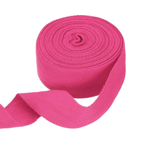 HARFINGTON Baumwoll-Twillband, 4,8 cm, 9,1 m, Fischgräten-Gurtband, Rolle, Schrägband, für Bastelarbeiten, Nähen, Geschenkverpackungen, Rosenrot HARFINGTON Baumwoll-Twillband, 4,8 cm, 9,1 m, Fischgräten-Gurtband, Rolle, Schrägband, für Bastelarbeiten, Nähen, Geschenkverpackungen, Rosenrot von HARFINGTON